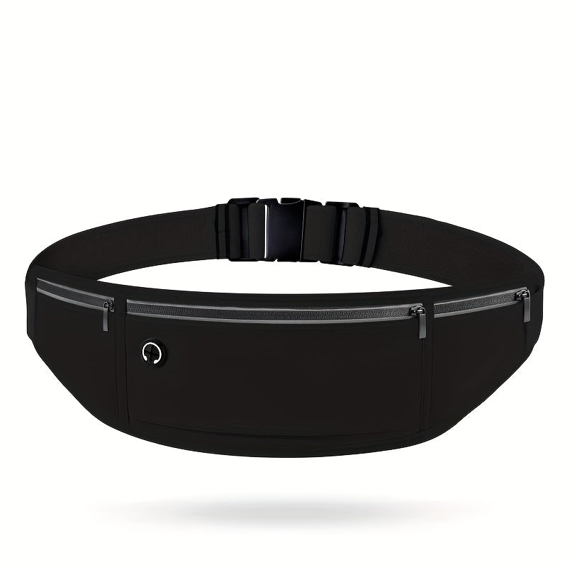 Large Capacity Running Waist Pack - Ultra-Thin and Lightweight, Reflective Design for Safer Night Runs with Earbud Holes, Zipper Closure, Unisex Sports Fanny Pack!