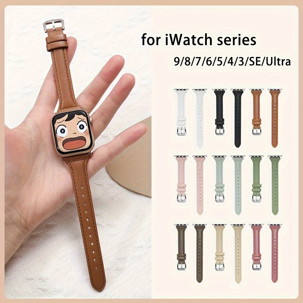 Ultra-thin Synthetic Leather strap for Apple Watch strap,38mm,40mm,41mm,42mm,44mm,45mm, 46mm,49mm,superfiber PU Synthetic Leather,for iWatch series 11/10/9/8/7/6/5/4/3/2/1/Ultra/SE