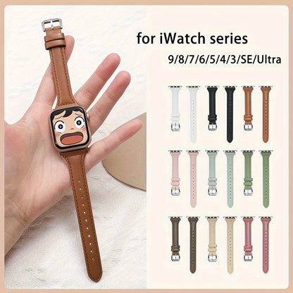 Ultra-thin Synthetic Leather strap for Apple Watch strap,38mm,40mm,41mm,42mm,44mm,45mm, 46mm,49mm,superfiber PU Synthetic Leather,for iWatch series 11/10/9/8/7/6/5/4/3/2/1/Ultra/SE