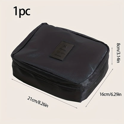 Black Cosmetic Organizer Toiletry Bag Square Handheld Portable Makeup and Washbag Large Capacity Travel Storage Pouch