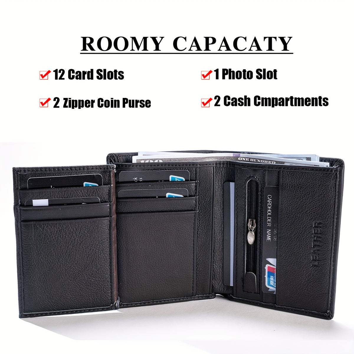 1pc Genuine Leather Wallets for Men and Women | Vintage Thin Vertical Short ID Credit Card Holder Money Bag Coin Purse, Solid Color, Lining, Non-braided, Ideal for Thanksgiving, Father'S Day, Christmas, Valentine'S Day Gifts