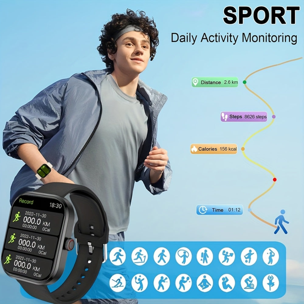 Brand New HD Smart Sports Calling Bracelet, Featuring a 2.01-Inch Full Touchscreen Display, Call Answering, Smartwatch Functions, Message Notifications, Compatible with Android And Iphone, USB Charging, Suitable for Both Men And Women