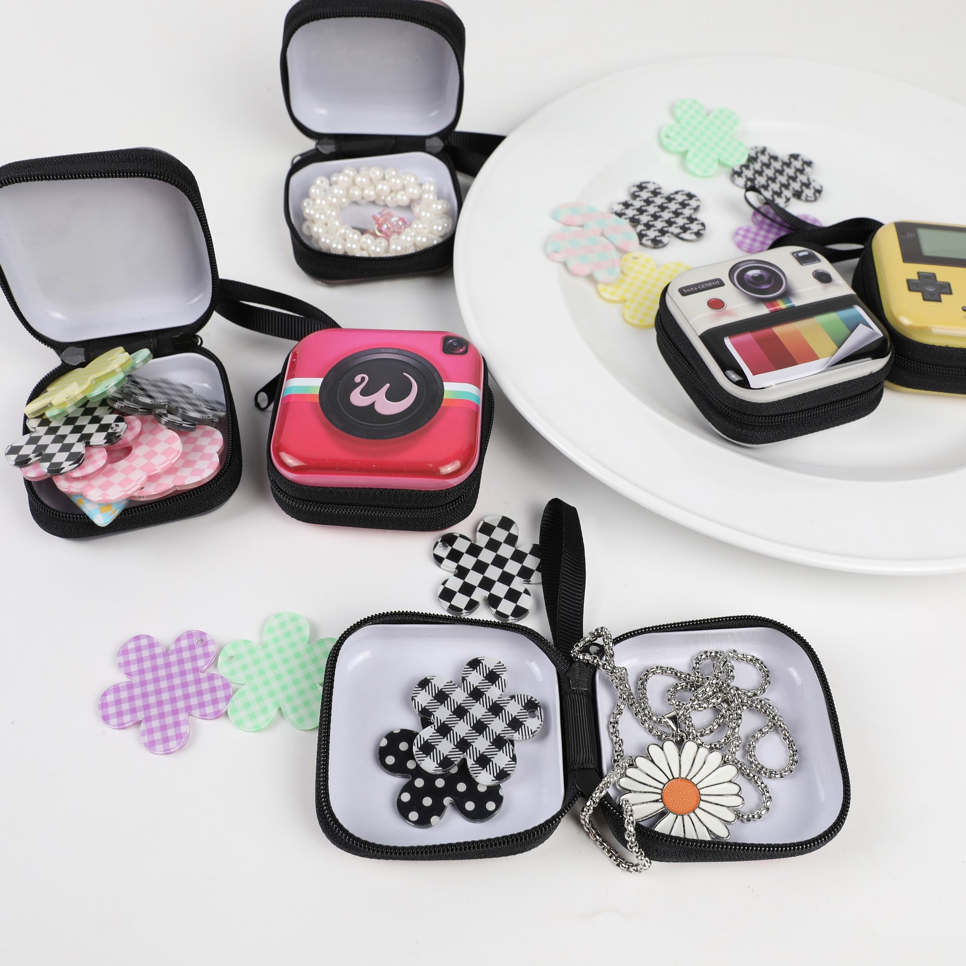 1pc Creative Cute Tinplate Camera Pattern Coin Purse, Vintage Zipper Metal Coin Purse Mini Coin Key Storage Pouch Headphone Holder