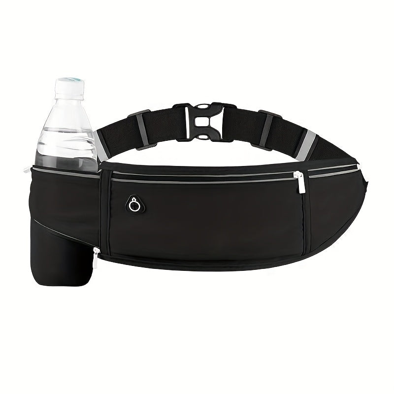 Unisex Multifunctional Sports Waist Bag - Suitable for Outdoor Running and Fitness - Includes Phone Pocket and 500ml Water Bottle Holder, Gym Equipment Pouch