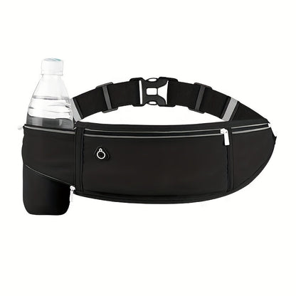 Unisex Multifunctional Sports Waist Bag - Suitable for Outdoor Running and Fitness - Includes Phone Pocket and 500ml Water Bottle Holder, Gym Equipment Pouch