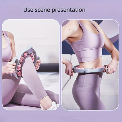 14-Wheel Yoga Fitness Roller - Deep Tissue Massager with Leg Clamp - for Muscle & Enhanced Performance