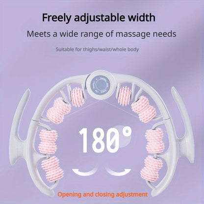 14-Wheel Yoga Fitness Roller - Deep Tissue Massager with Leg Clamp - for Muscle & Enhanced Performance