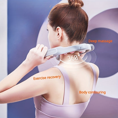 14-Wheel Yoga Fitness Roller - Deep Tissue Massager with Leg Clamp - for Muscle & Enhanced Performance