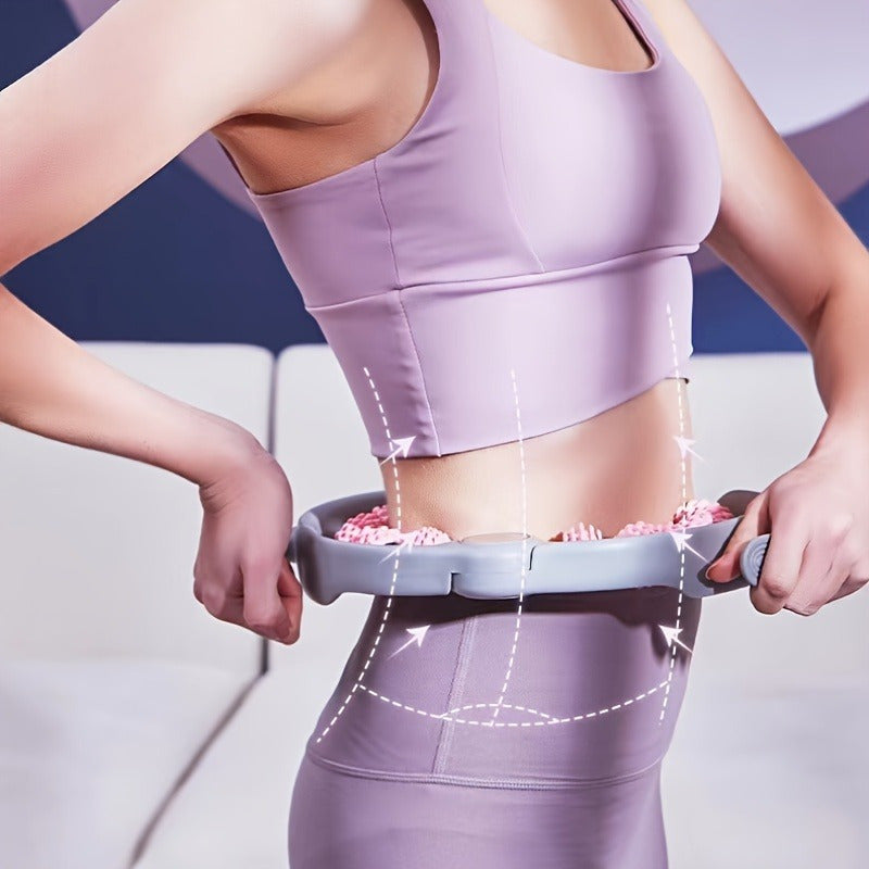 14-Wheel Yoga Fitness Roller - Deep Tissue Massager with Leg Clamp - for Muscle & Enhanced Performance