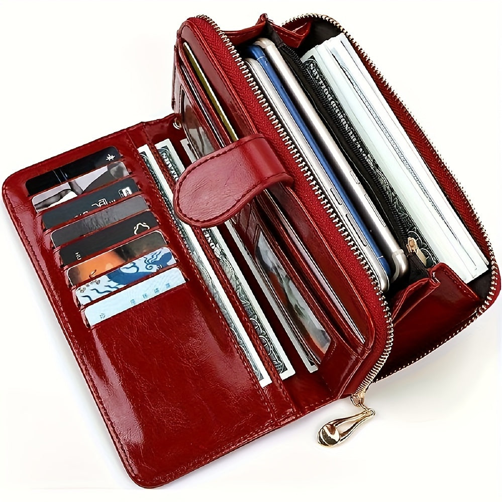 Bright And Shiny Long Wallet with Large Capacity for Multiple Cards, Combined with A Handbag, Featuring A Wrist Strap