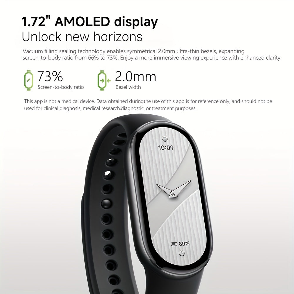 Xiaomi Mi Smart Band 10 for & - Smartwatch with 4.37cm AMOLED Display, Compatible for /, 5ATM, Battery Life, Compatible for Smart Mi Band Strap