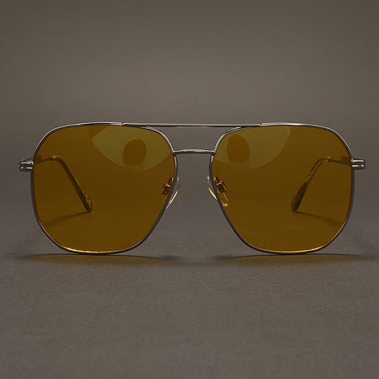 Óculos para Conduzir à Noite, Óculos Elegantes, Óculos de Metal Adequados para Homens e Mulheres.