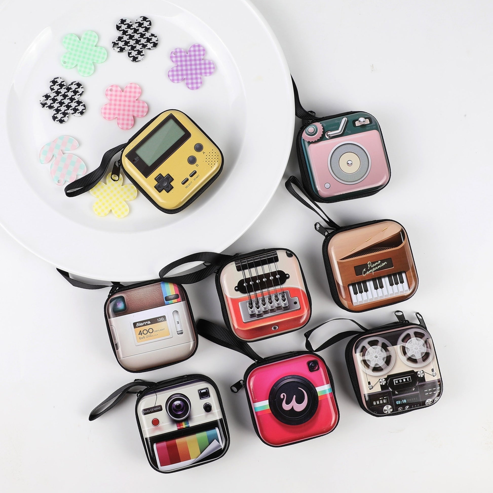 1pc Creative Cute Tinplate Camera Pattern Coin Purse, Vintage Zipper Metal Coin Purse Mini Coin Key Storage Pouch Headphone Holder
