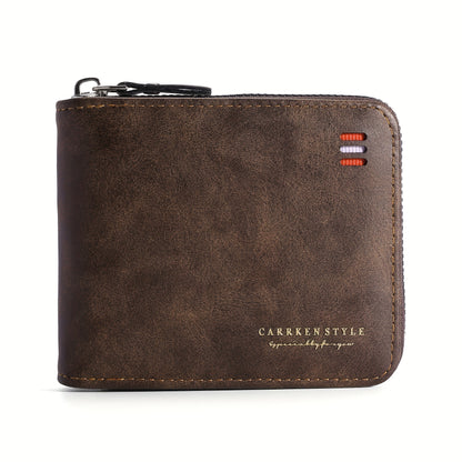 Novo Carteira Masculina, Elegante e Vintage, Carteira Multifuncional com Fecho para Jovens Estudantes, Design Único com Cores Contrastantes, Versátil e Espaçosa para Bilhetes.