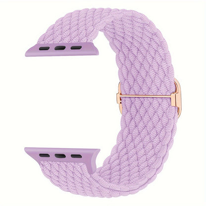 Braided Stretchy Adjustable Watch Band For IWatch Band 38mm 40mm 41mm 42mm 44mm 45mm For Women Men, Soft Nylon Elastic Straps Solo Loop Wristbands For IWatch Series 8 7 6 SE 5 4 Ultra