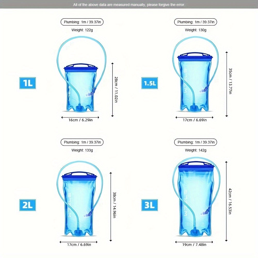 WRELS Hydration Pack - Versatile Water Bladder Storage Bag for Running, Hiking & Cycling | Durable PVC Material | 1L/1.5L/2L/3L Sizes Available