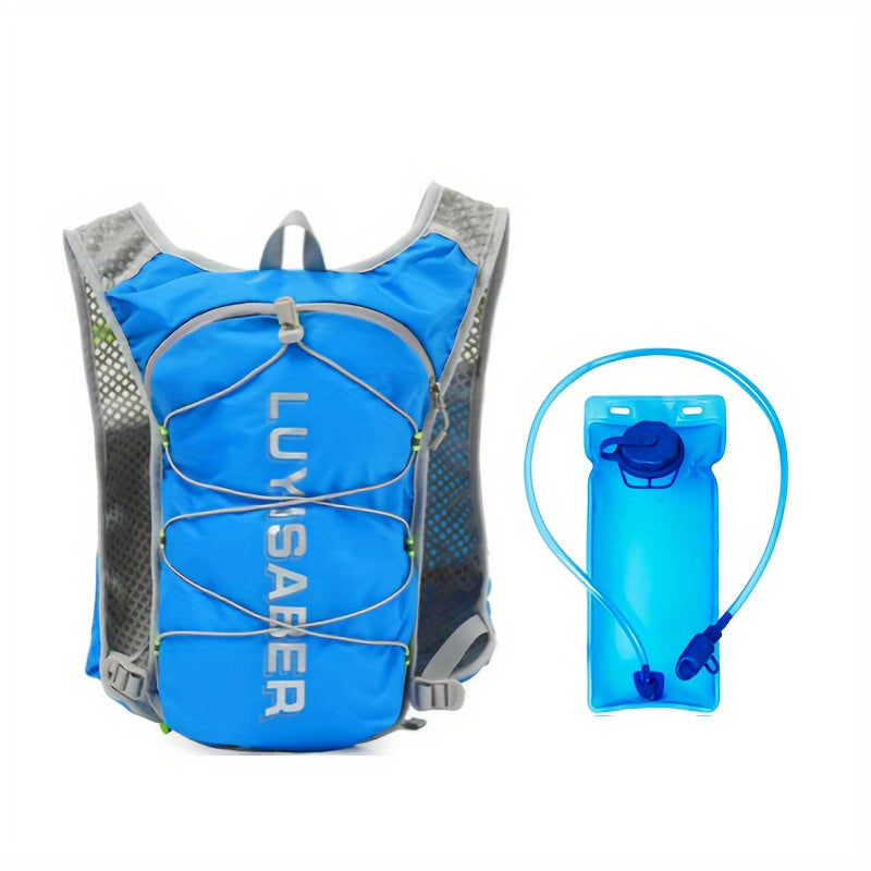 Unisex Lightweight Marathon Hydration Pack - Durable Nylon Cycling Backpack with Zippered Utility Pocket for Outdoor Hiking and Travel, Cycling Backpack