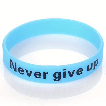 1pc of Silicone Wristbands That Say 'Never Give Up'