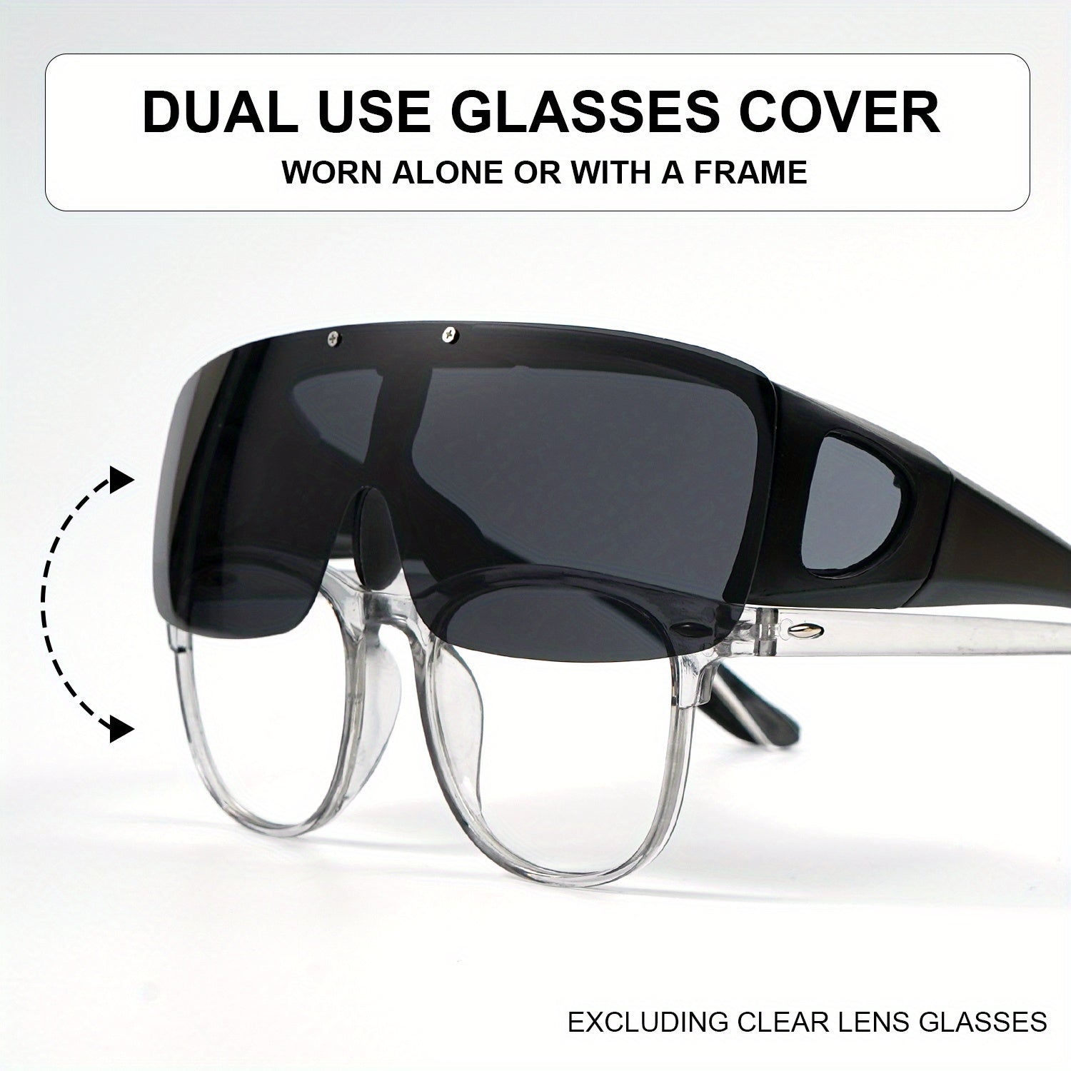 CABECADE Óculos Unissex com Armação e Cobertura de Lente - Estilo Preto/Transparente para Homens e Mulheres, Presente para o Dia dos Namorados, Acessório Diário, Óculos Fofos, Acessório Versátil, Design Elegante, Leve e Moderno