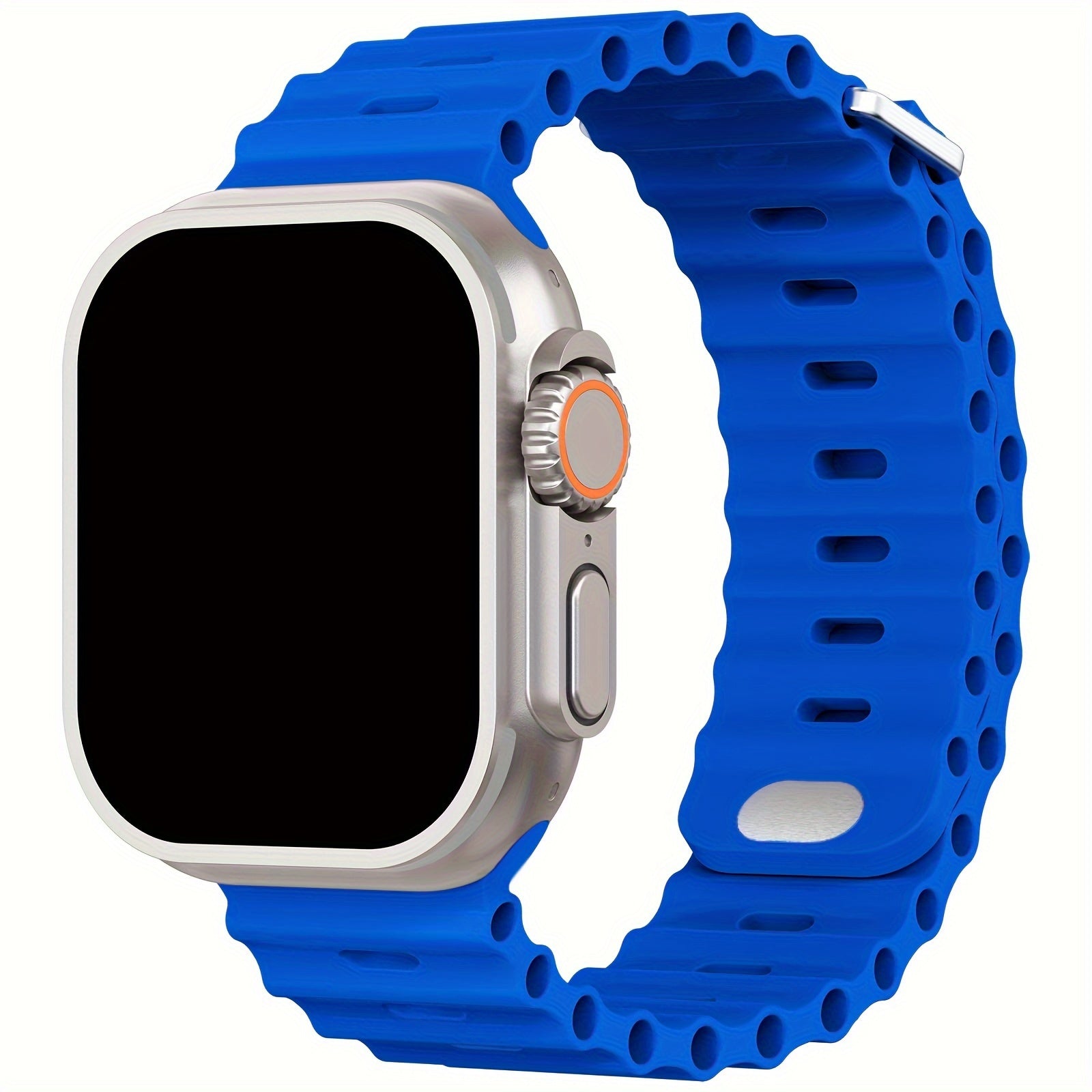 Waterproof Silicone Sport Band for iWatch - Fits 38mm to 49mm, Compatible with Series SE/Ultra/1-9, Replacement Strap with Secure Button Clasp