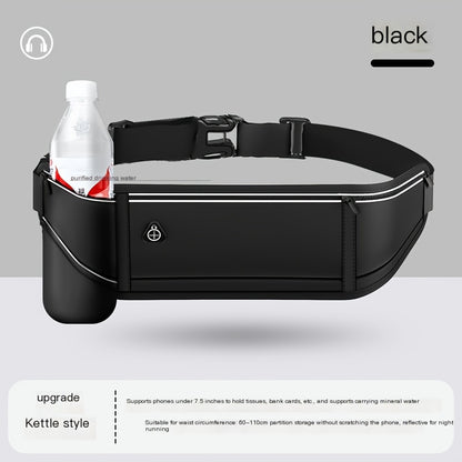Unisex Multifunctional Sports Waist Bag - Suitable for Outdoor Running and Fitness - Includes Phone Pocket and 500ml Water Bottle Holder, Gym Equipment Pouch