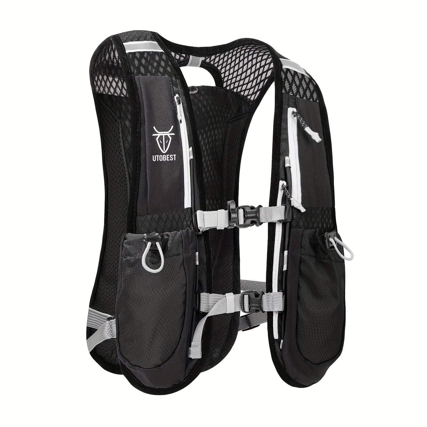 UTOBEST Lightweight Running Vest & Hydration Pack - Ultra-Lightweight Breathable Running Backpack with Hydration System, Adjustable Straps & Zippered Pockets - for