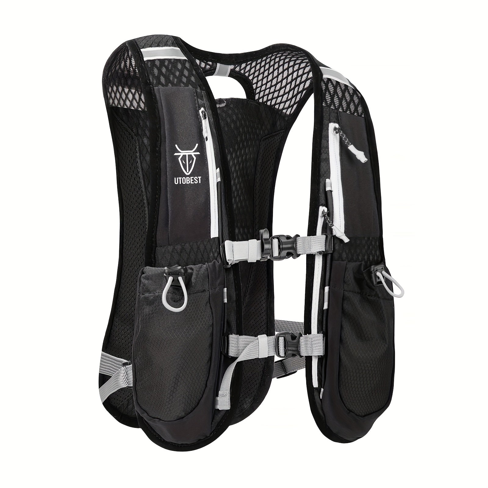 UTOBEST Lightweight Running Vest & Hydration Pack - Ultra-Lightweight Breathable Running Backpack with Hydration System, Adjustable Straps & Zippered Pockets - for