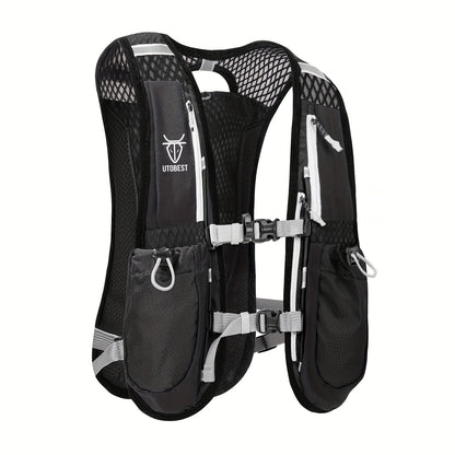 UTOBEST Lightweight Running Vest & Hydration Pack - Ultra-Lightweight Breathable Running Backpack with Hydration System, Adjustable Straps & Zippered Pockets - for