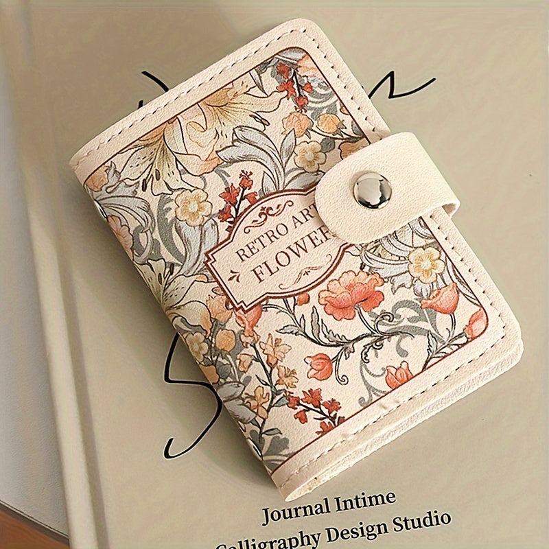 Women's Floral Credit Card Holder Wallet - Multi-Slot Organizer with Snap Closure, Compact ID & License Card Holder, Casual Chic Design for Everyday Use, Wallet Card Holder, Elegant Accessory, Durable Organizer