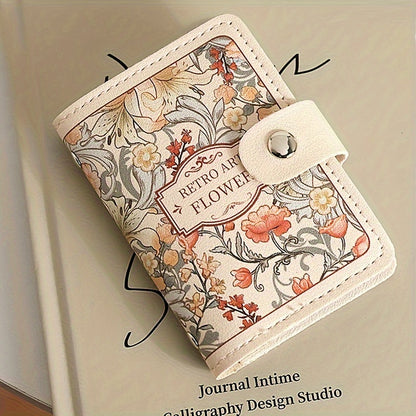Women's Floral Credit Card Holder Wallet - Multi-Slot Organizer with Snap Closure, Compact ID & License Card Holder, Casual Chic Design for Everyday Use, Wallet Card Holder, Elegant Accessory, Durable Organizer