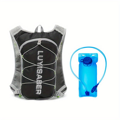 Unisex Lightweight Marathon Hydration Pack - Durable Nylon Cycling Backpack with Zippered Utility Pocket for Outdoor Hiking and Travel, Cycling Backpack