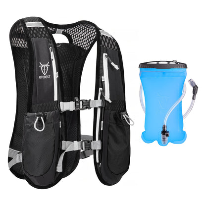 UTOBEST Lightweight Running Vest & Hydration Pack - Ultra-Lightweight Breathable Running Backpack with Hydration System, Adjustable Straps & Zippered Pockets - for