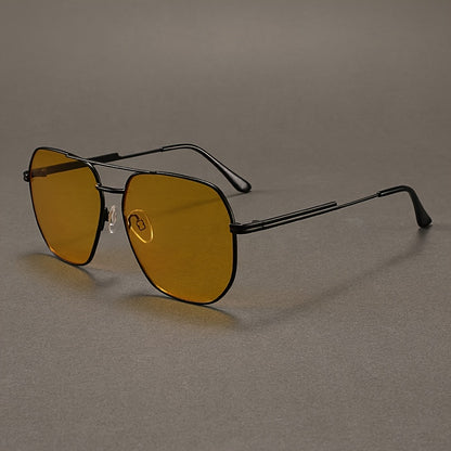 Óculos para Conduzir à Noite, Óculos Elegantes, Óculos de Metal Adequados para Homens e Mulheres.