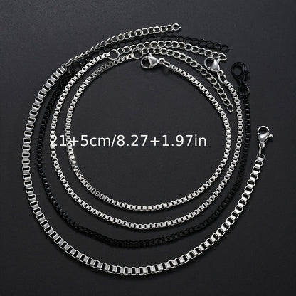 A Set of 4 Minimalist And Stylish Stainless Steel Bracelets for Men, Perfect for Gifting to a Boyfriend for Dates Or Everyday Wear.