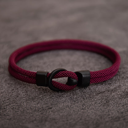 1pc European Style Minimalist O-Shaped Clasp Braided Bracelet Unisex Milanese Rope Wristband