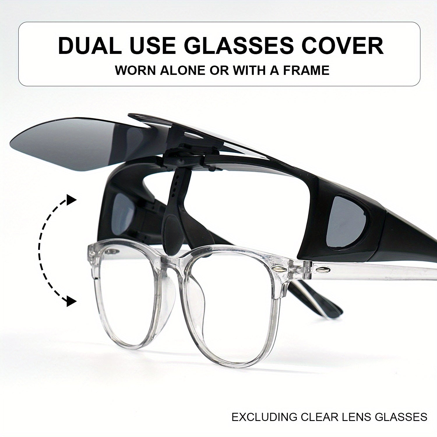 CABECADE Óculos Unissex com Armação e Cobertura de Lente - Estilo Preto/Transparente para Homens e Mulheres, Presente para o Dia dos Namorados, Acessório Diário, Óculos Fofos, Acessório Versátil, Design Elegante, Leve e Moderno