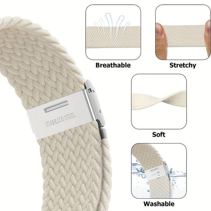 Nylon Elastic Braided Solo Loop Stretchy Straps Elastic Sport Wristbands for Apple Watch Band 44mm 45mm 49mm 40mm 41mm 38mm 42mm Nylon Snap Bracelet for iWatch Ultra 2 Series 9 8 7 6 5 4 3 2 1 SE Strap S9 S8 S7 S6 S5 S4 S3 for Women Men