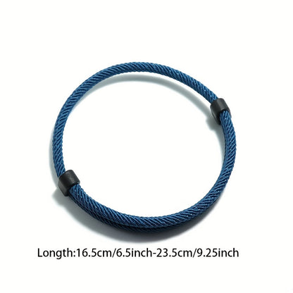 1 Men's Knitted Solid Color Bracelet