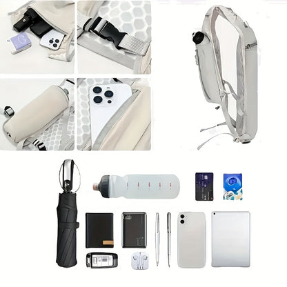 Unisex Lightweight Sports Vest with Multiple Pockets - Breathable Mesh Back, Adjustable Straps & Zippered Compartments for Running, Hiking, Gym - Hydration & Phone Storage, Black, Hiking Gear, Sleek Design, Secure Zipper Pockets