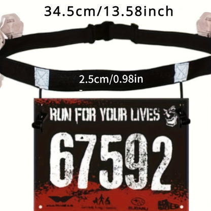 Elastic Race Belt with Gel Holder - Perfect for Running, Marathons & Outdoor Sports, Black