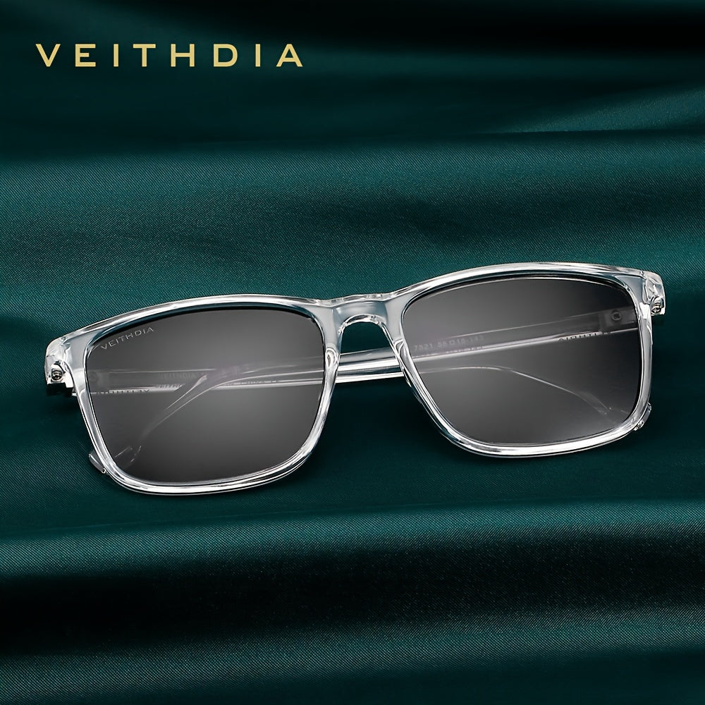 VEITHDIA Óculos de Sol Fashion Polarizados e Resistentes aos Raios UV, Óculos de Direção Estilosos, Formato Caixa para Proteção Solar e dos Olhos, Presentes de Natal Divertidos