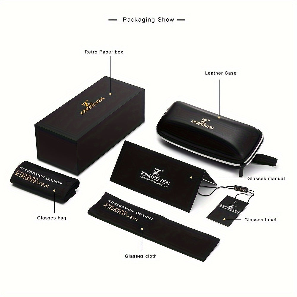 KINGSEVEN Design de Armação Redonda para Negócios, Adequada para Tendências de Moda Feminina, Armação Decorativa em Liga, Ideal para Uso Diário, Fotografia, Festas e Acessórios, Presente Exclusivo de Moda