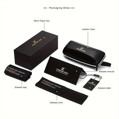 KINGSEVEN Design de Armação Redonda para Negócios, Adequada para Tendências de Moda Feminina, Armação Decorativa em Liga, Ideal para Uso Diário, Fotografia, Festas e Acessórios, Presente Exclusivo de Moda