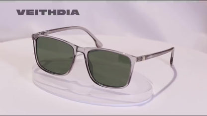 VEITHDIA Óculos de Sol Fashion Polarizados e Resistentes aos Raios UV, Óculos de Direção Estilosos, Formato Caixa para Proteção Solar e dos Olhos, Presentes de Natal Divertidos