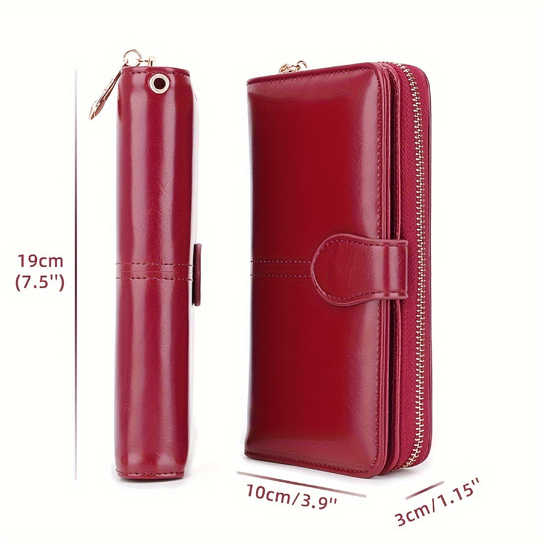 Bright And Shiny Long Wallet with Large Capacity for Multiple Cards, Combined with A Handbag, Featuring A Wrist Strap