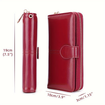 Bright And Shiny Long Wallet with Large Capacity for Multiple Cards, Combined with A Handbag, Featuring A Wrist Strap