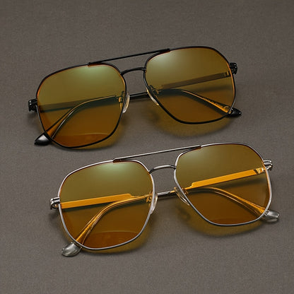 Óculos para Conduzir à Noite, Óculos Elegantes, Óculos de Metal Adequados para Homens e Mulheres.