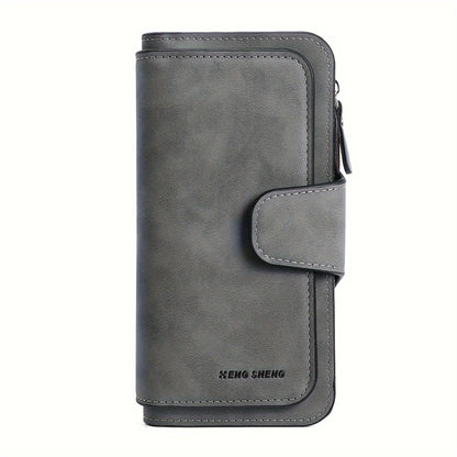 Carteira curta retro minimalista, bolsa de cor sólida para cartões de crédito, carteira com várias ranhuras para cartões