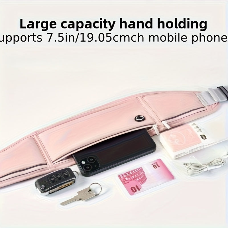 Large Capacity Running Waist Pack - Ultra-Thin and Lightweight, Reflective Design for Safer Night Runs with Earbud Holes, Zipper Closure, Unisex Sports Fanny Pack!