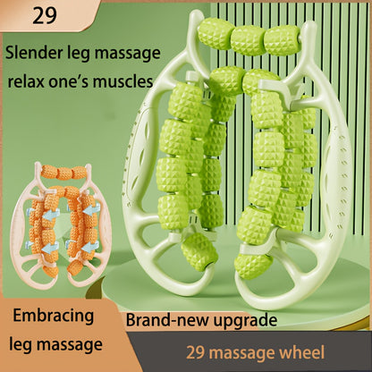 29 Roller Leg Massagers, Muscle Rollers, Made of Durable ABS Material, Green, Multifunctional Fitness Equipment, a Must-Have for Home.